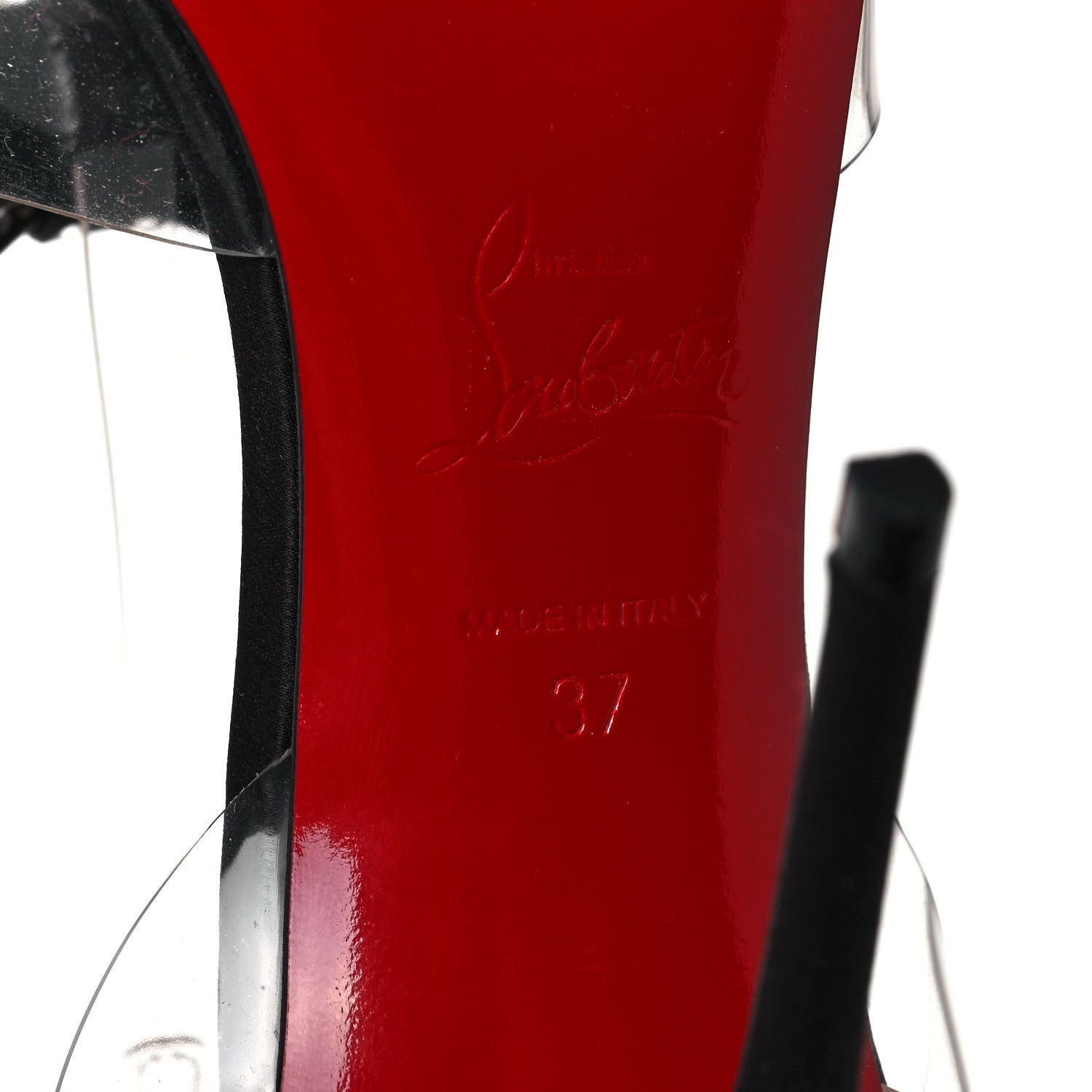 Christian Louboutin Satin Patent PVC Naked Bow 100 Pumps 37 Black 6 of 9