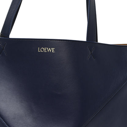 Loewe Shiny Calfskin Large Puzzle Fold Tote Abyss Blue 7 of 10