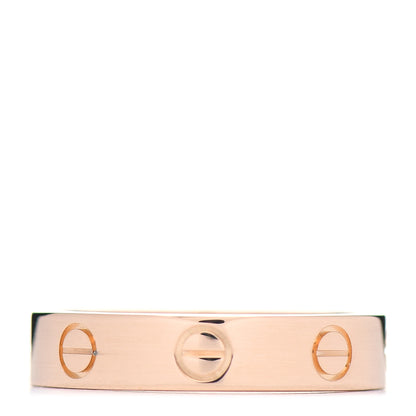 Cartier 18K Pink Gold Diamond 4mm LOVE Wedding Band Ring 51 5.75 3 of 5