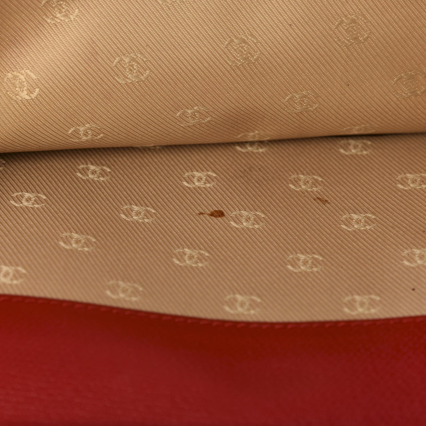 Grained Calfskin CC Long Wallet Red