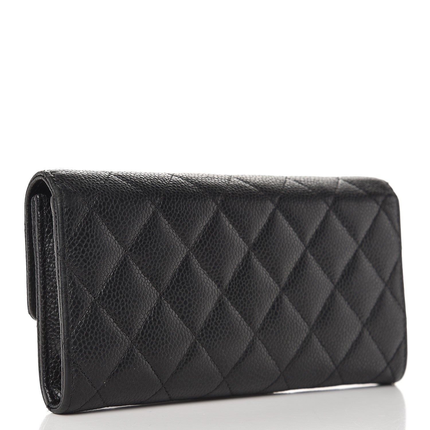 Chanel Caviar Quilted Large Gusset Flap Wallet Black 3 of 14