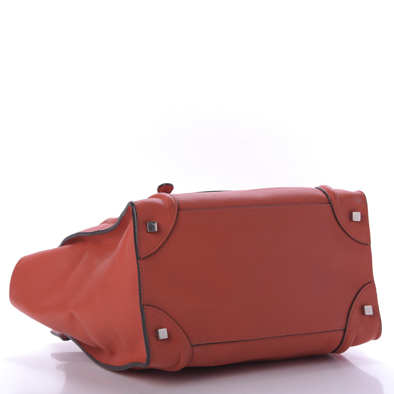Celine Drummed Calfskin Mini Luggage Vermillon 4 of 8