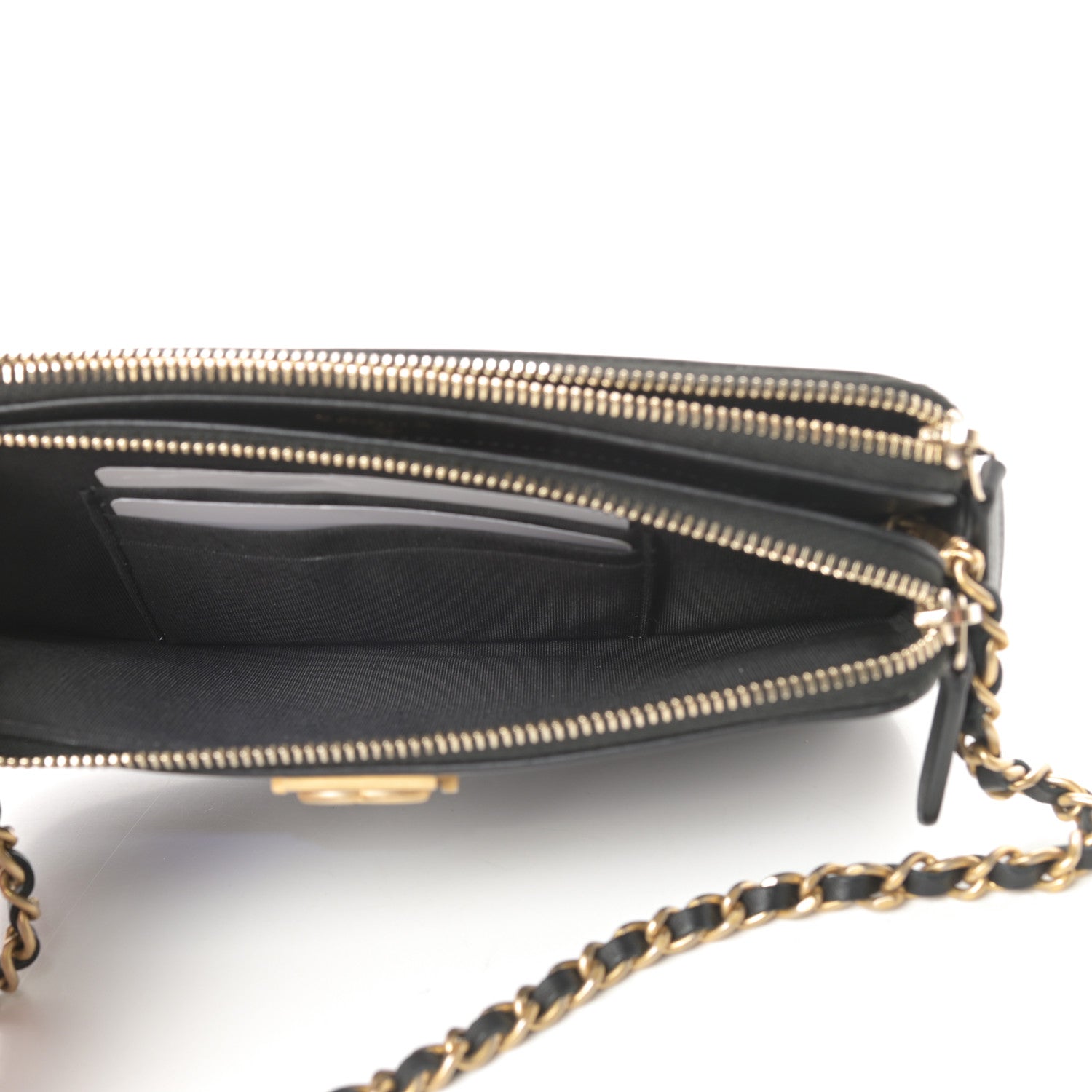 Chanel Lambskin Quilted Small Boy Clutch With Chain Black 7 of 18
