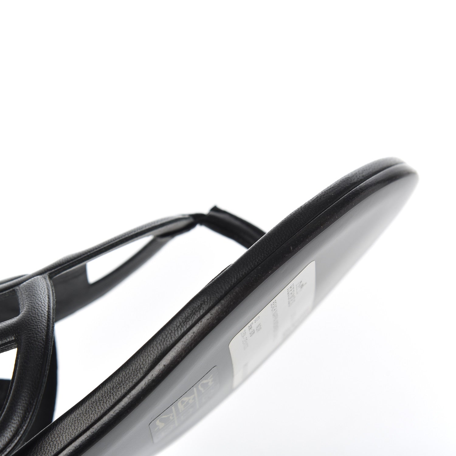 Hermes Nappa Womens Beach Sandals 37 Black 10 of 13