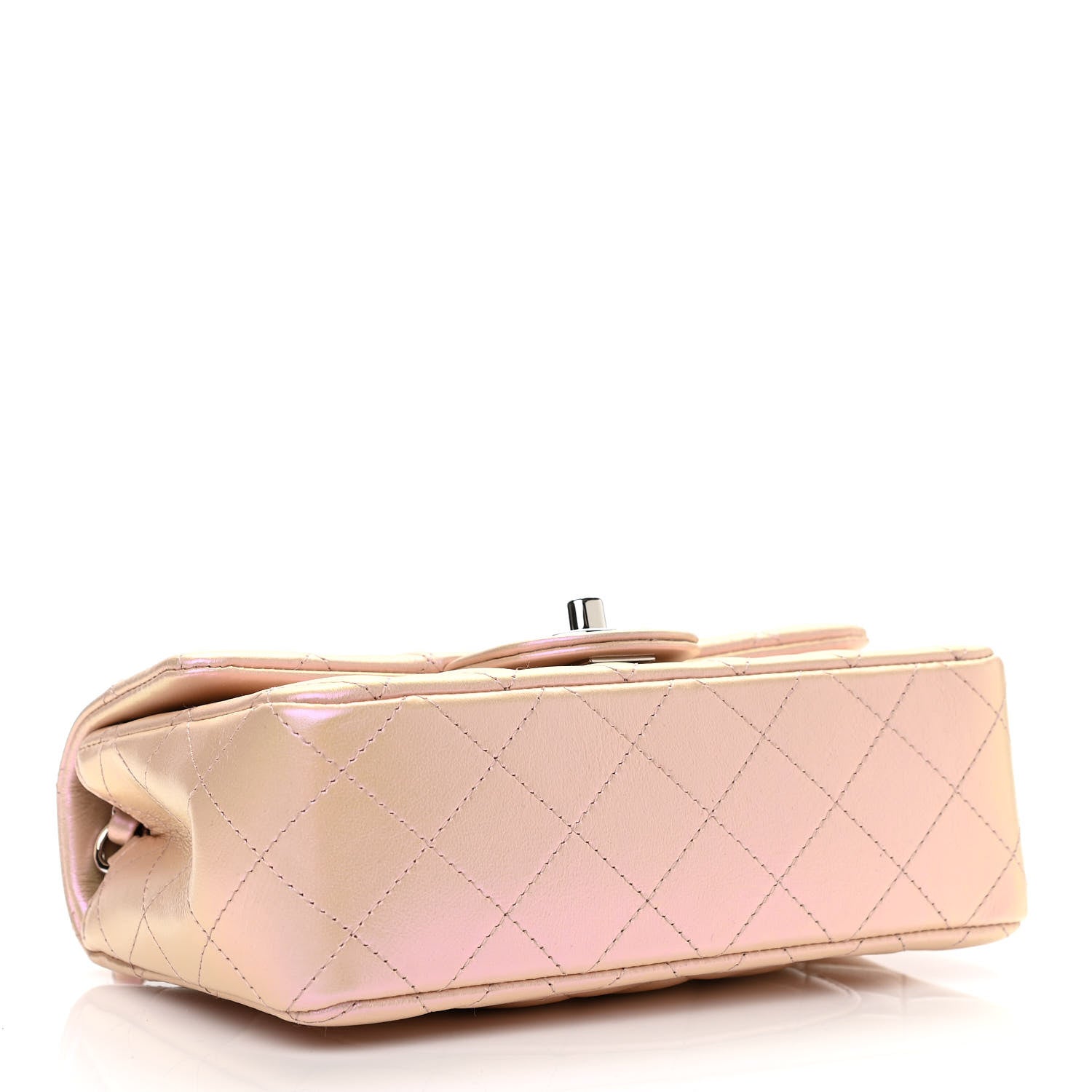 Chanel Iridescent Calfskin Quilted Mini Rectangular Flap Pink 4 of 11