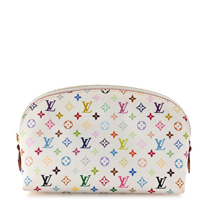 Louis Vuitton Monogram Multicolor Cosmetic Pouch White Litchi 1 of 6
