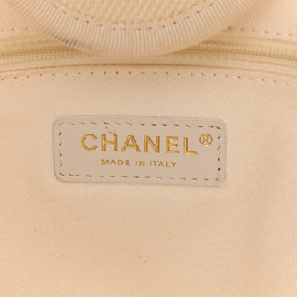 Chanel Canvas Pearl Medium Deauville Tote Ecru Beige 6 of 13