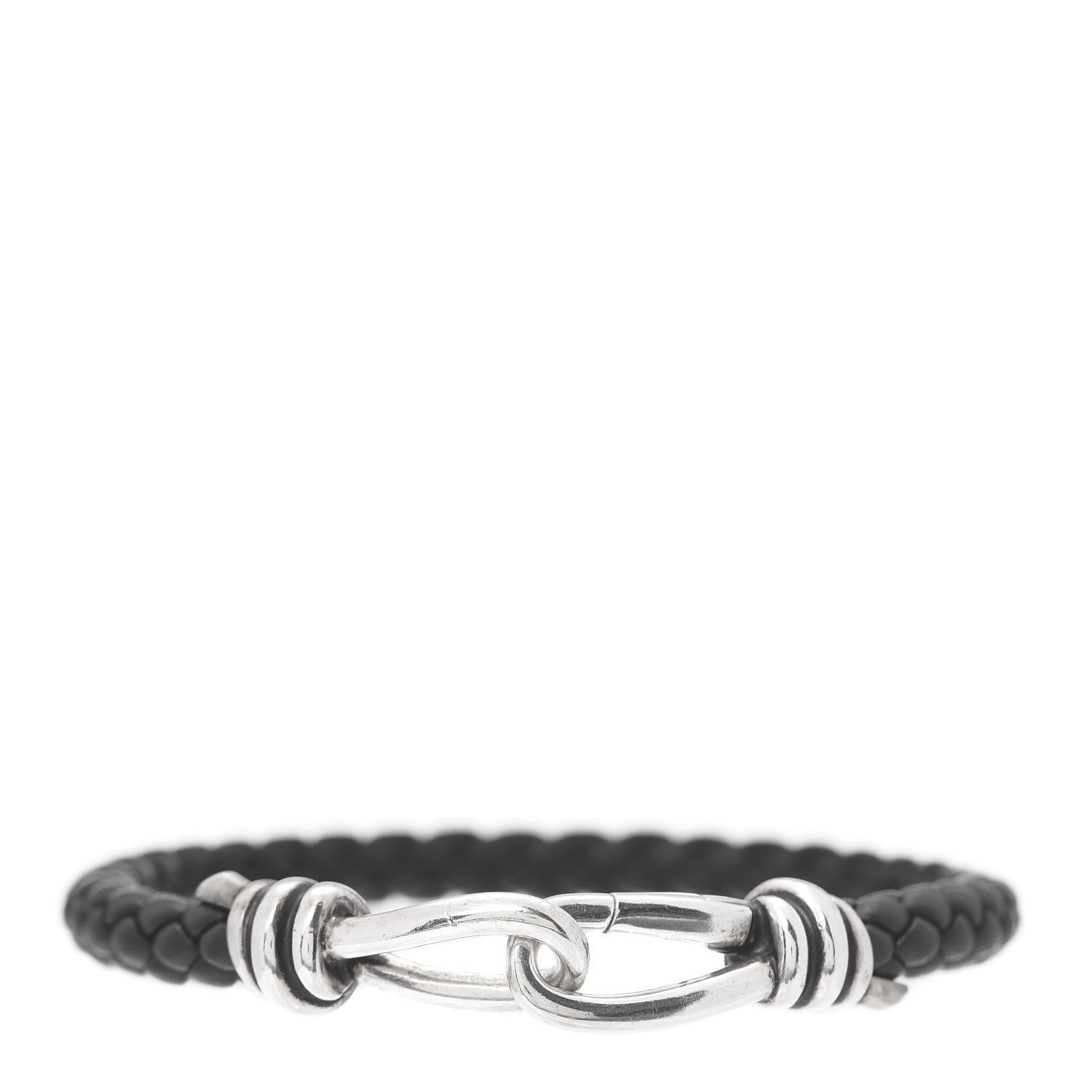 Tiffany Sterling Silver Calfskin Paloma Picasso Knot Single Braid Bracelet Black 1 of 4