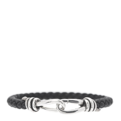 Tiffany Sterling Silver Calfskin Paloma Picasso Knot Single Braid Bracelet Black 1 of 4