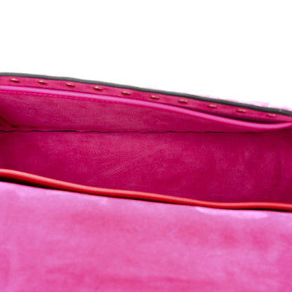 Valentino Garavani Calfskin Lacquer Monochrome Small Rockstud Spike Convertible Shoulder Bag Pink PP 5 of 9