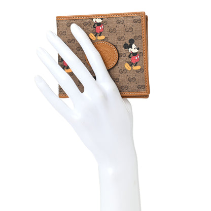 Gucci X DISNEY Mini Vintage GG Supreme Monogram Mickey Mouse Wallet Beige Vintage Sun Oil 2 of 8