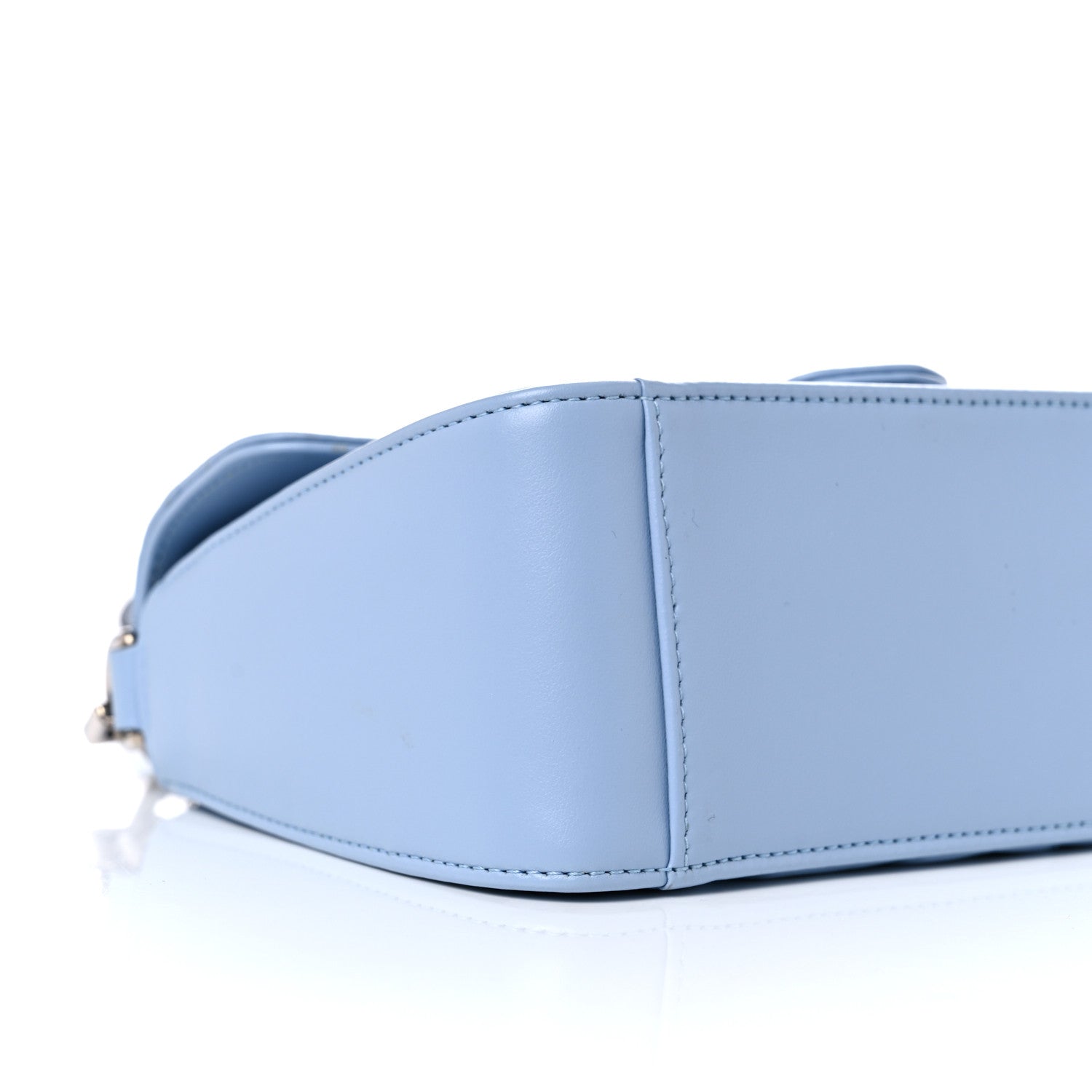 Gucci Calfskin Matelasse Mini GG Marmont Top Handle Shoulder Bag Porcelain Light Blue 9 of 14