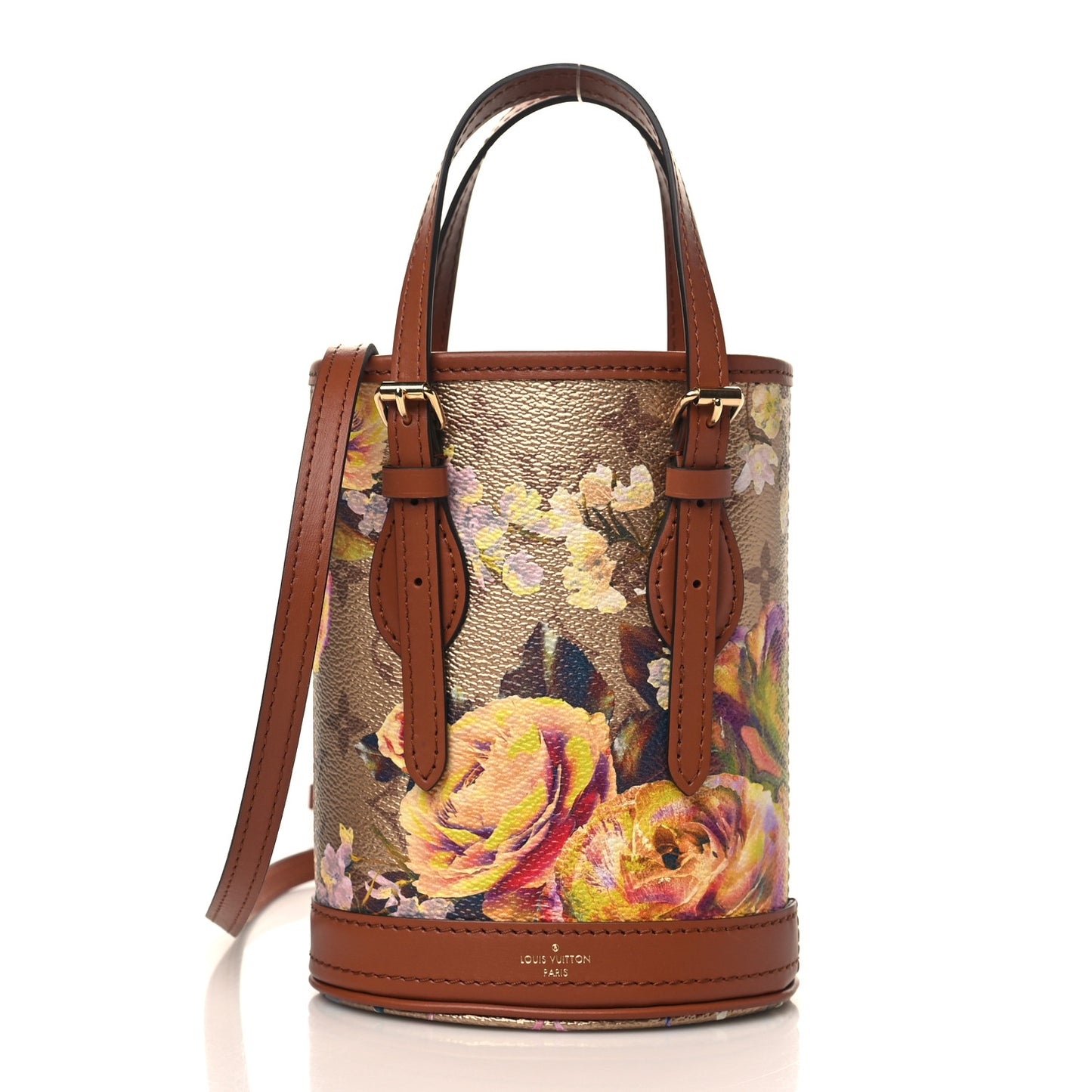 Metallic Monogram LV Garden Nano Bucket Bag Gold