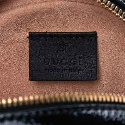 Gucci Suede Patent Web Mini Ophidia Round Shoulder Bag Black 6 of 11