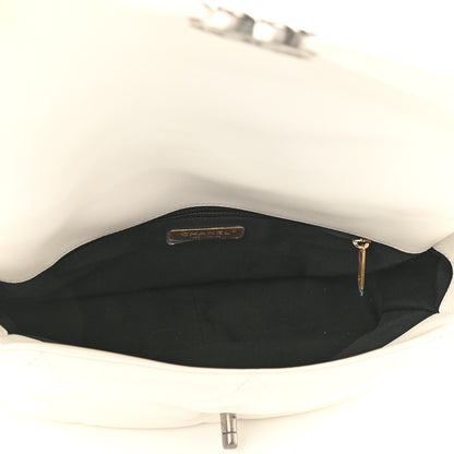 Chanel Lambskin Quilted Large Chanel 19 Flap White 5 of 10
