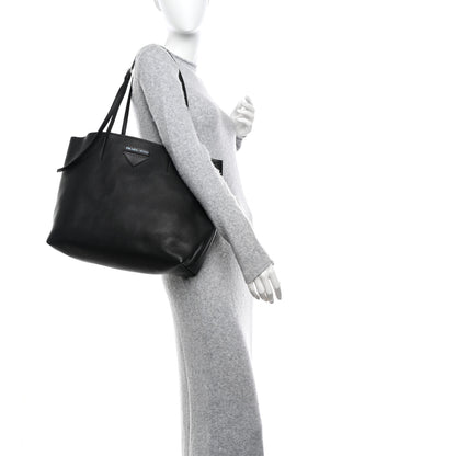 Prada Vitello Daino Small Concept Shopper Tote Black Astrale 2 of 11