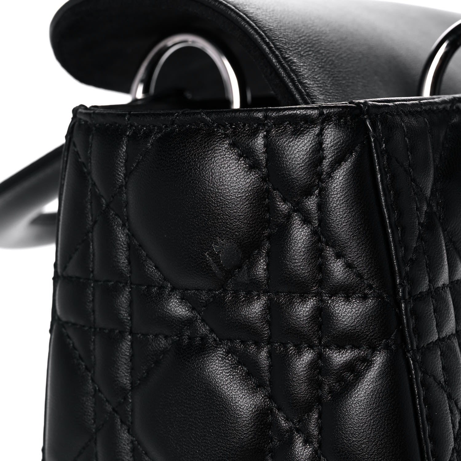 Christian Dior Lambskin Cannage Medium Lady Dior Black 12 of 14