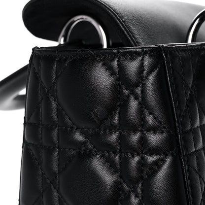 Christian Dior Lambskin Cannage Medium Lady Dior Black 12 of 14