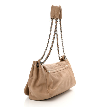 Chanel Lambskin Contrast Stitch Surpique Accordion Flap Beige 3 of 20