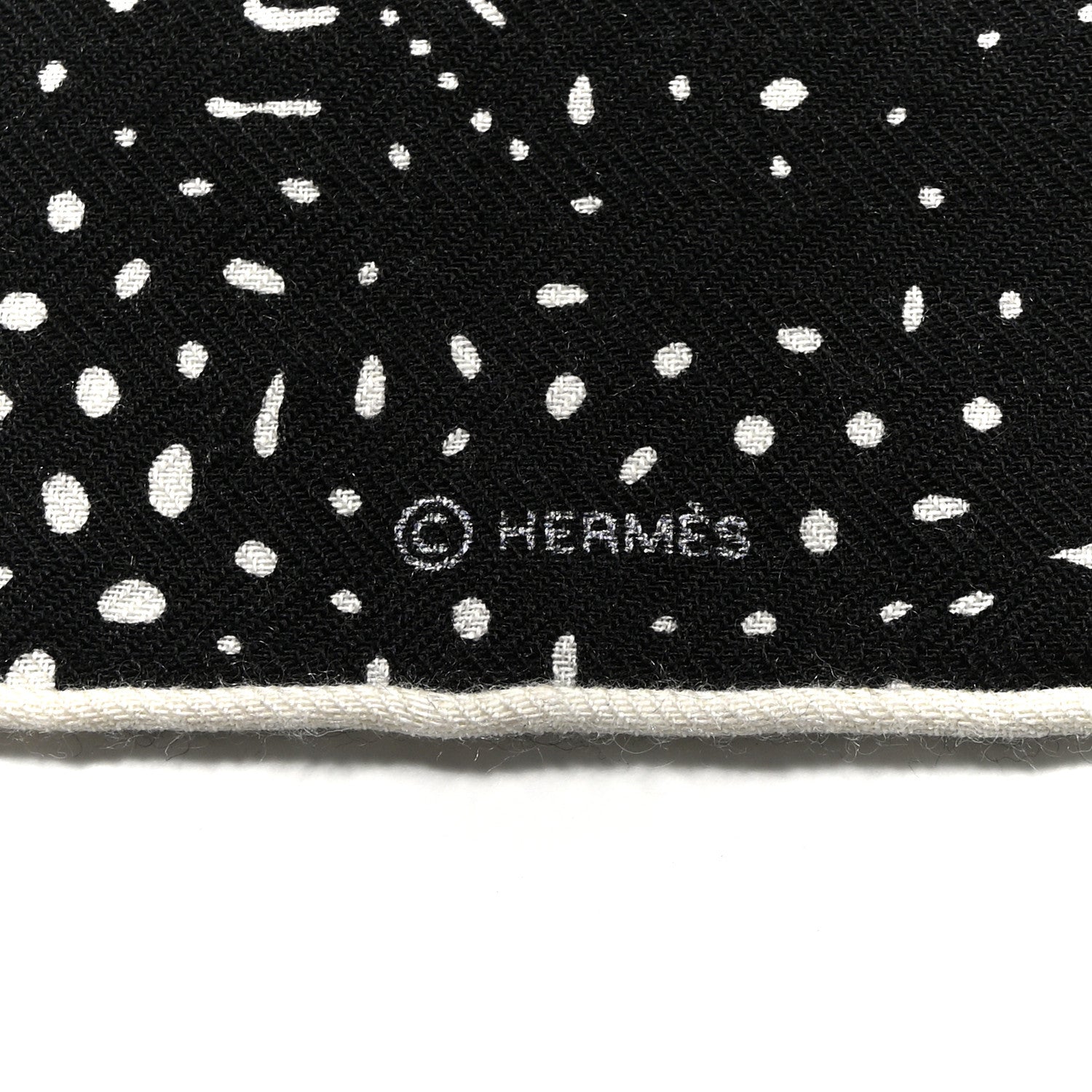 Hermes Silk Cashmere Clair De Lune Shawl 140 Black White 4 of 5