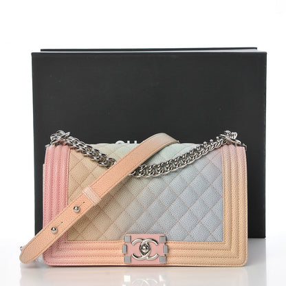 Chanel Caviar Quilted Medium Rainbow Boy Flap Pink Multicolor 8 of 8
