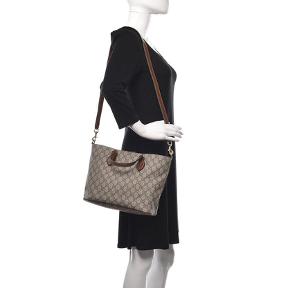 Gucci Soft GG Supreme Monogram Small Crossbody Tote Beige Cuir 2 of 11