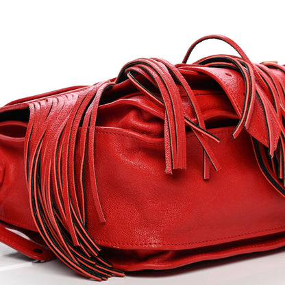 Proenza Schouler Lambskin Fringe Medium PS1 Satchel Red 8 of 9
