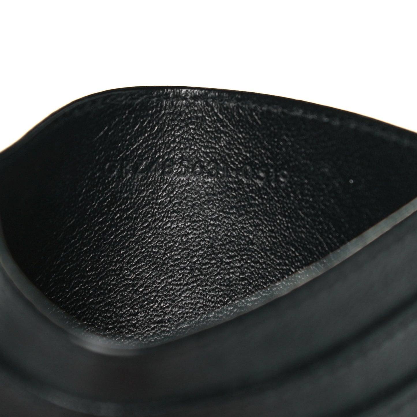 Calfskin Crocodile Embossed Monogram Credit Card Case Black
