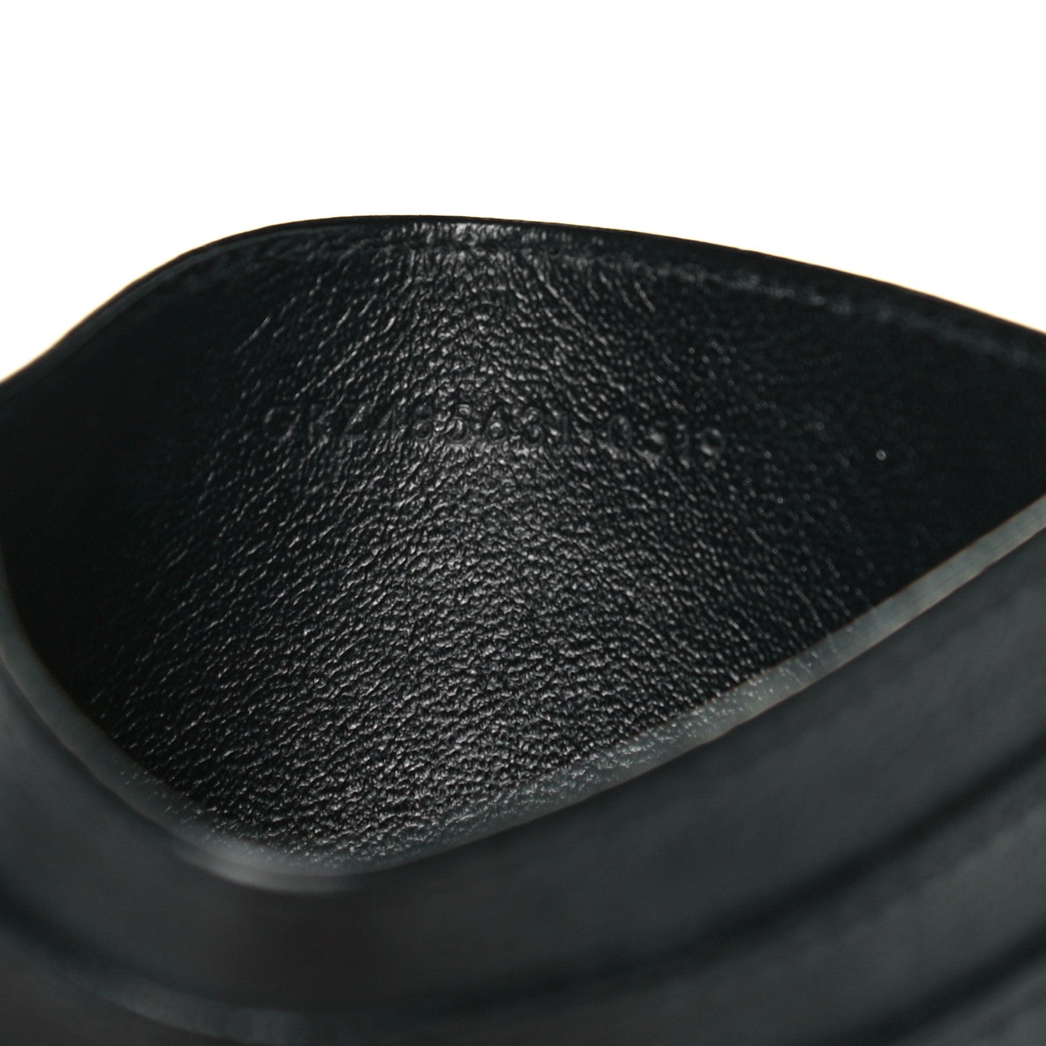 Saint Laurent Calfskin Crocodile Embossed Monogram Credit Card Case Black 5 of 9