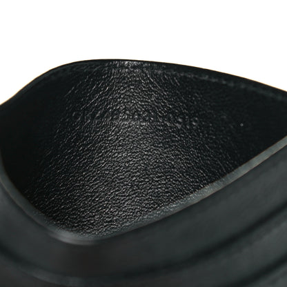 Saint Laurent Calfskin Crocodile Embossed Monogram Credit Card Case Black 5 of 9