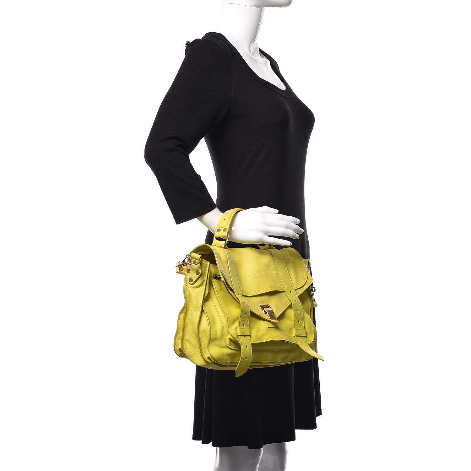 Proenza Schouler Lambskin Medium PS1 Satchel Citron 4 of 28