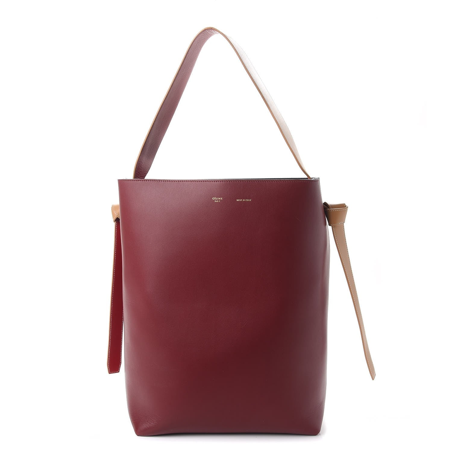 Celine Shiny Smooth Calfskin Small Twisted Cabas Dark Ruby Navy 1 of 11