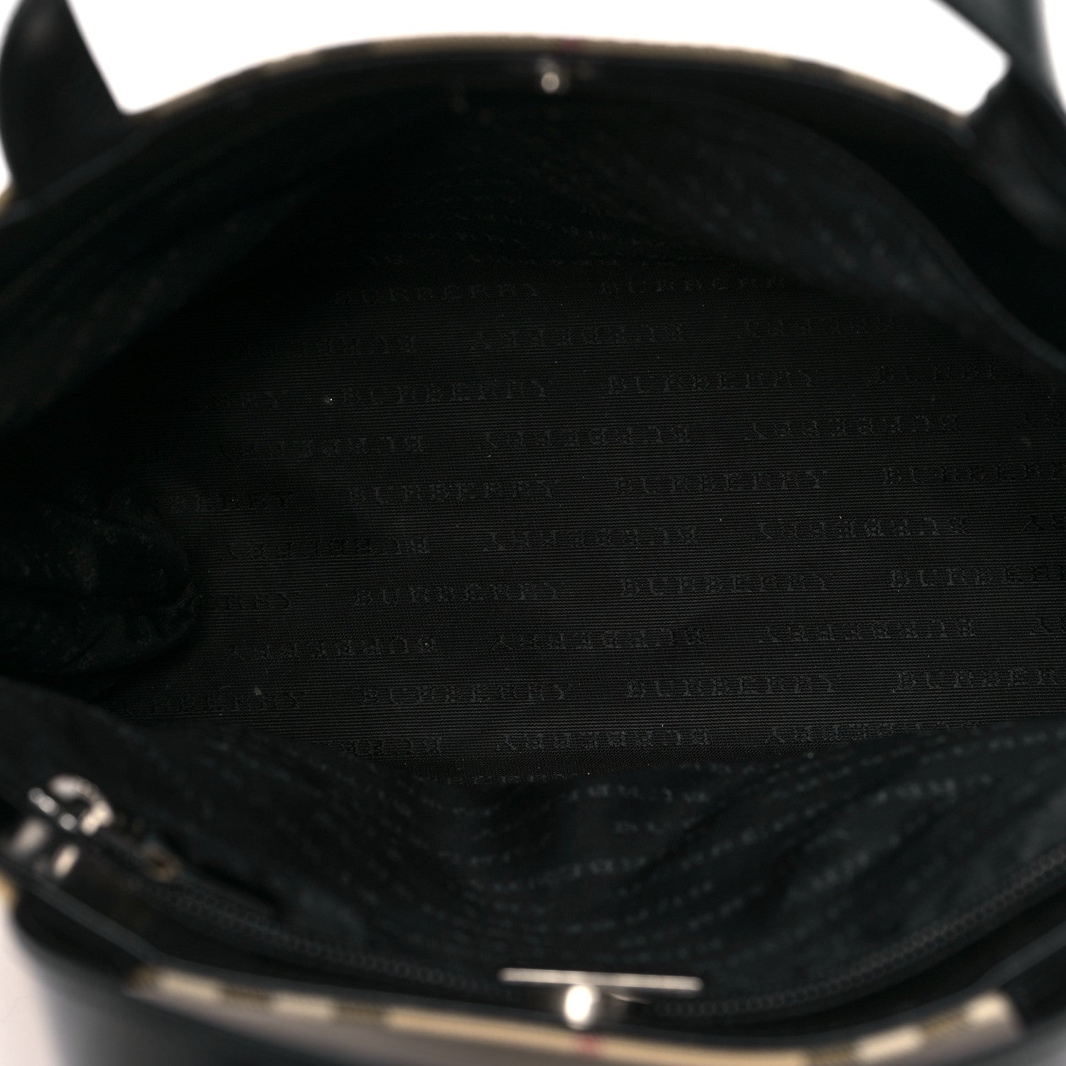 Burberry Canvas House Check Small Tote Black 4 of 8