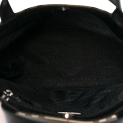 Burberry Canvas House Check Small Tote Black 4 of 8