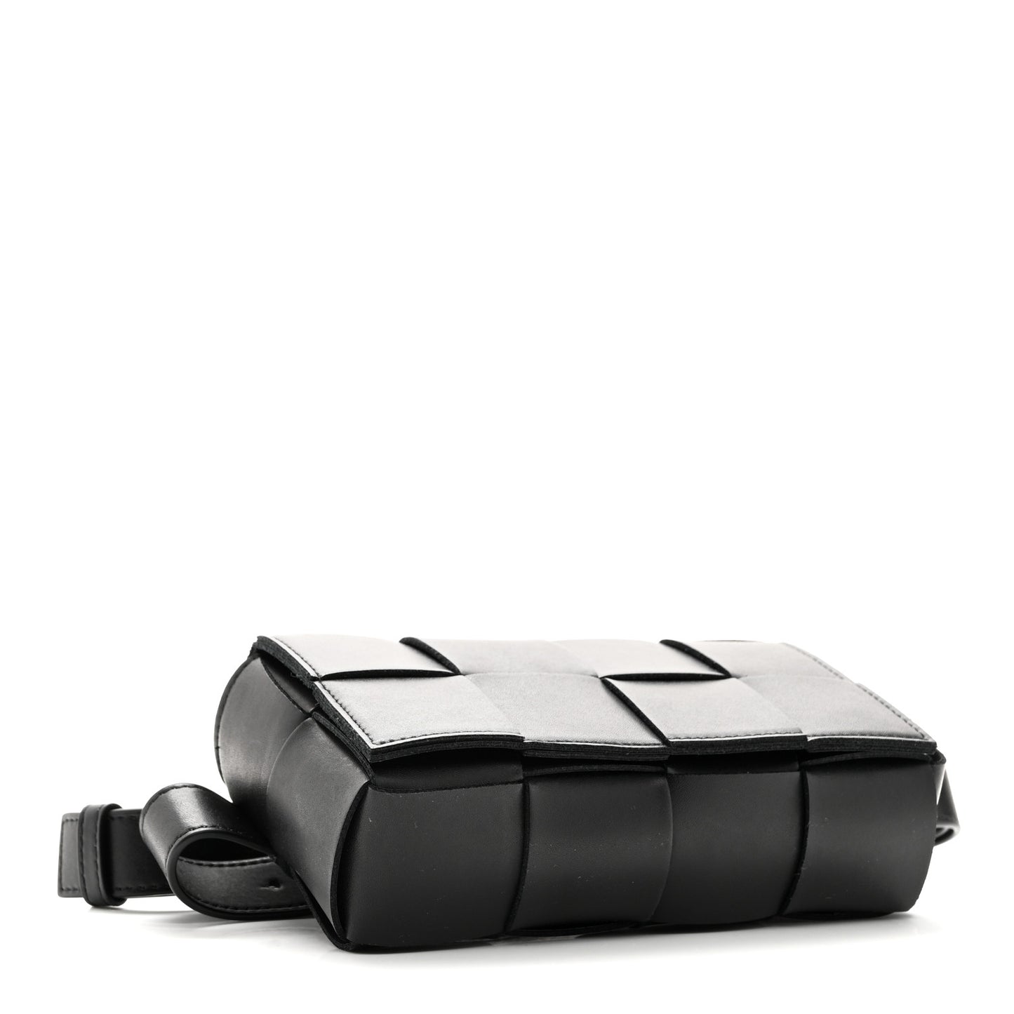 Nappa Maxi Intreccio The Belt Cassette Bag Black