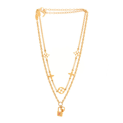 Louis Vuitton Metal Monogram LV Iconic Charms Necklace Gold 3 of 5