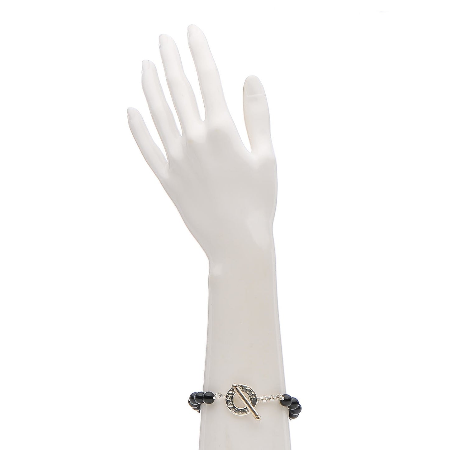 Sterling Silver Black Onyx Bead Toggle Bracelet