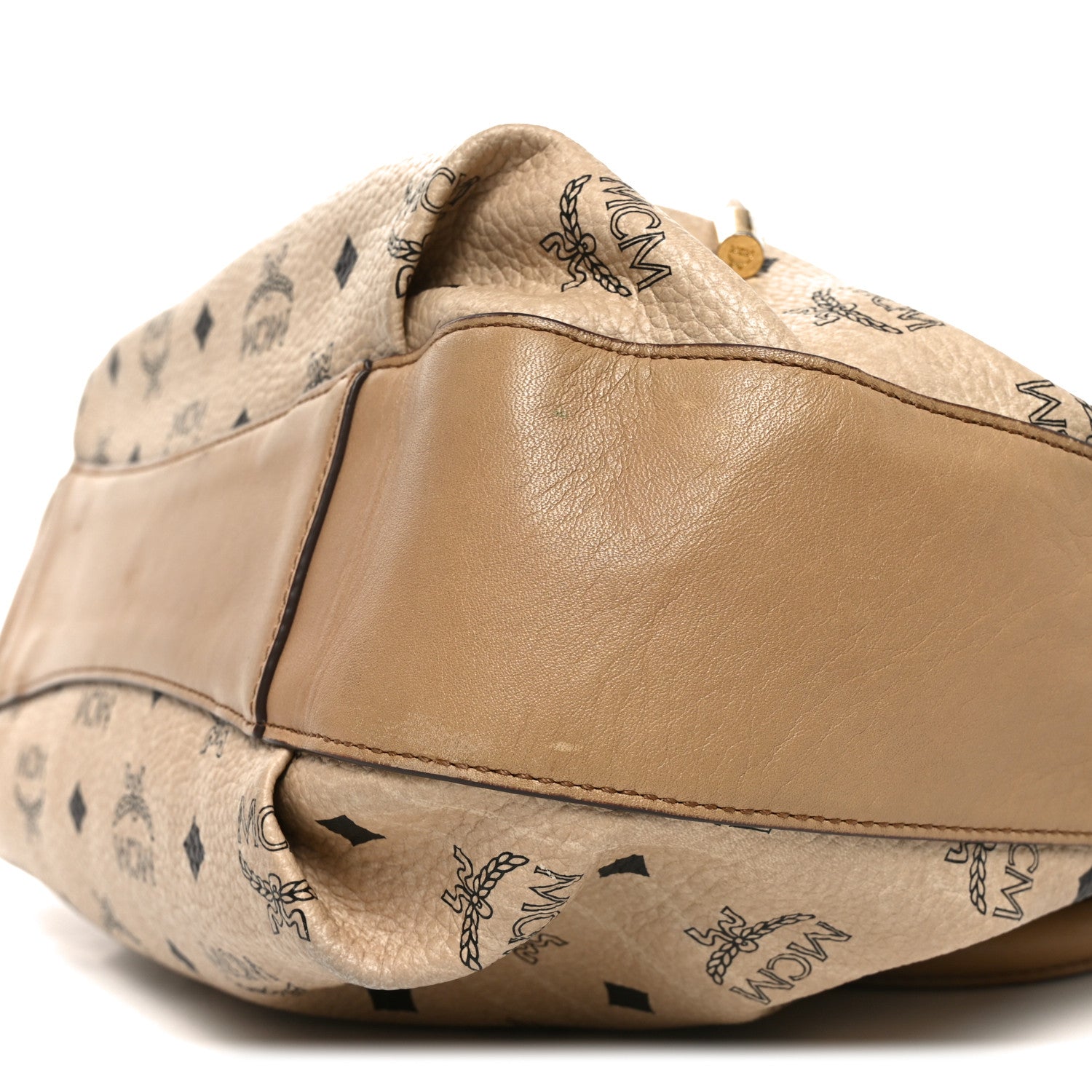 MCM Visetos Medium Drawstring Shopper Beige 10 of 10