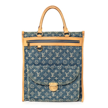 Louis Vuitton Monogram Denim Sac Plat Blue 1 of 13