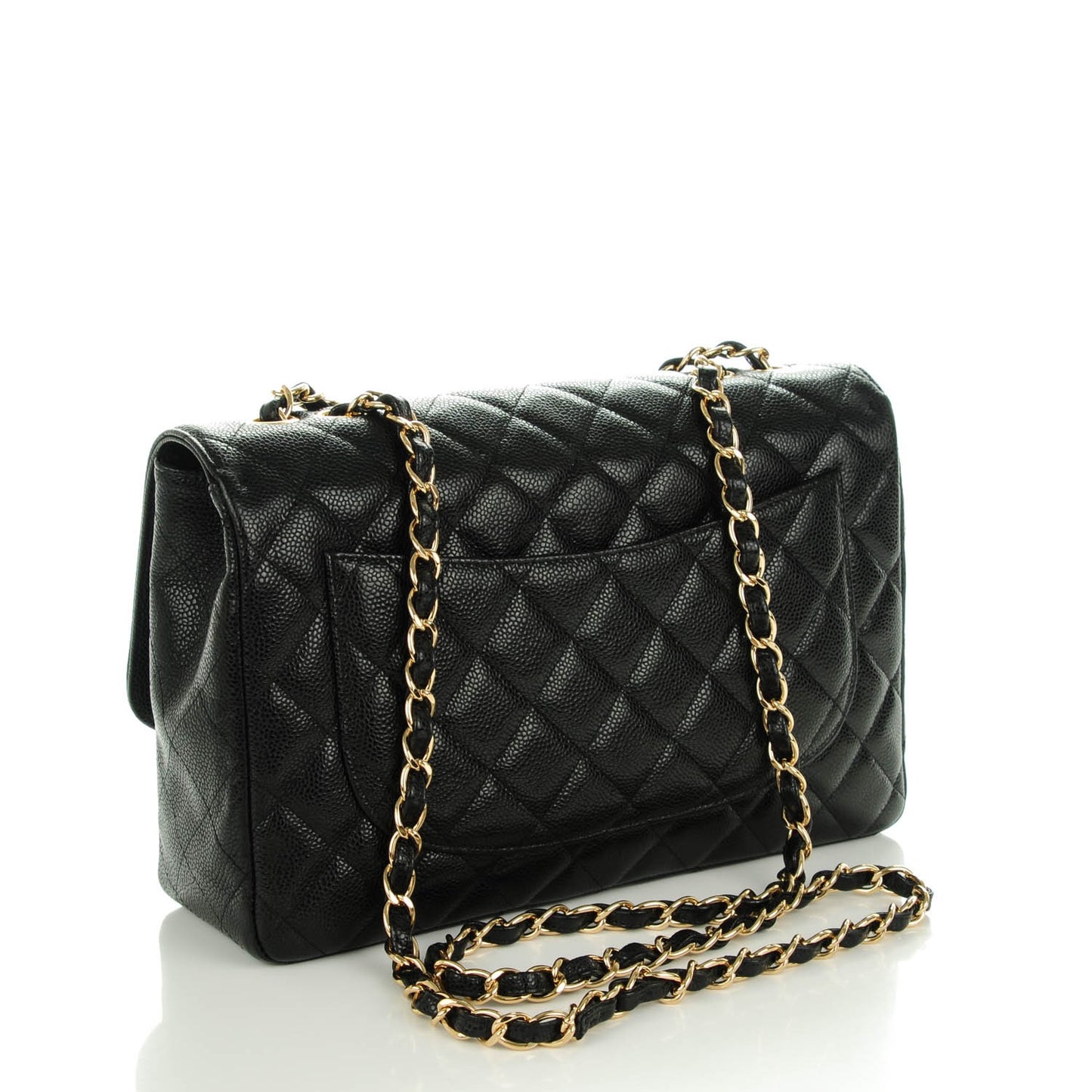 Caviar Quilted Jumbo Single Flap Black