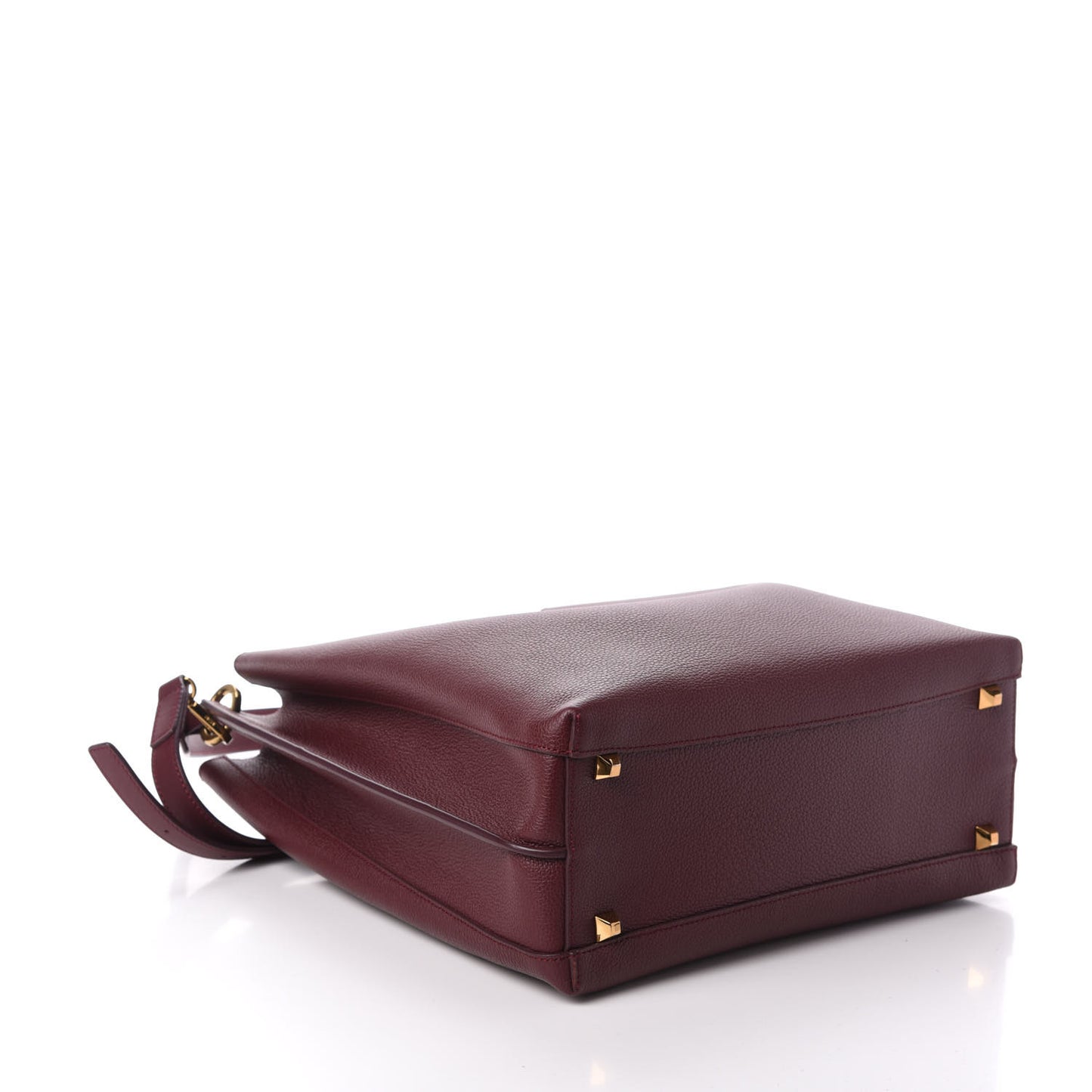 Grained Calfskin Large Milla Hobo Rustic Brown