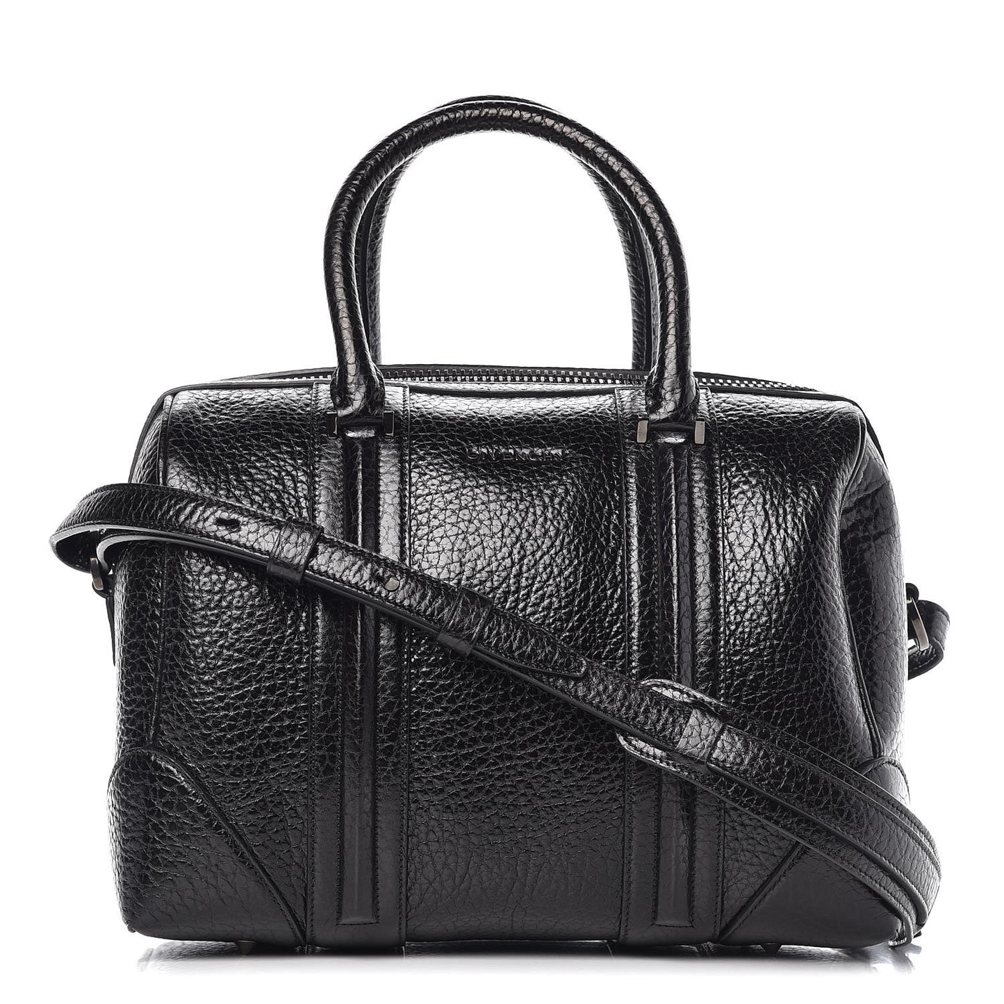 Glazed Pebbled Calfskin Medium Lucrezia Black