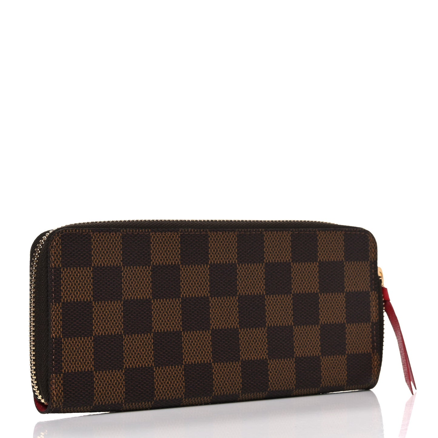 Damier Ebene Clemence Wallet Cherry