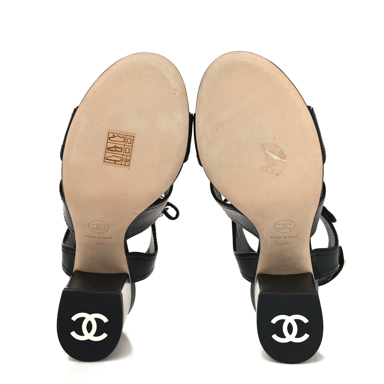 Chanel Goatskin CC Turnlock Sandals 38 Black 5 of 8