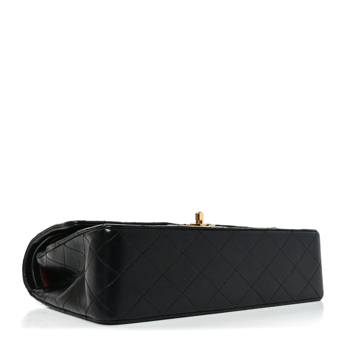Lambskin Quilted Medium Double Flap Black