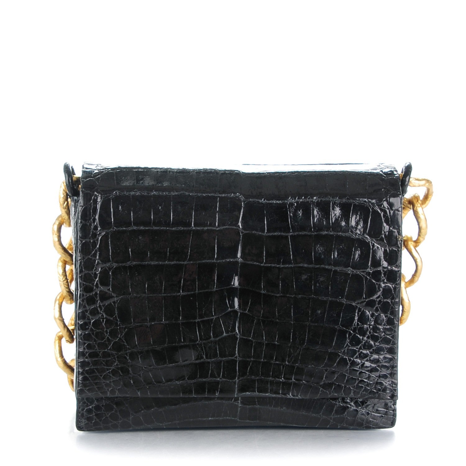 Nancy Gonzalez Crocodile Small Chain Crossbody Bag Black 1 of 7