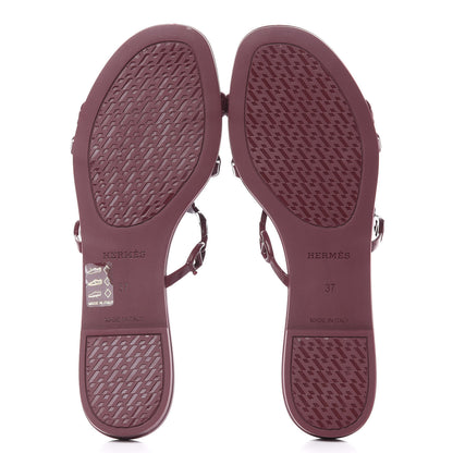Hermes Rubber Chaine d'Ancre Rivage Sandals 37 Bordeaux 7 of 8