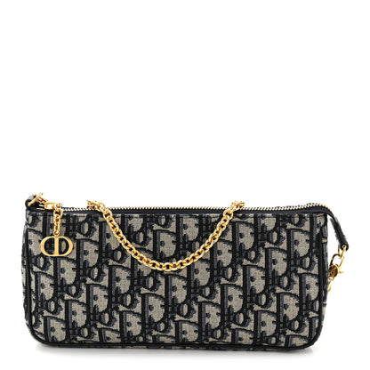 Christian Dior Oblique 30 Montaigne Pouch With Chain Blue 1 of 11