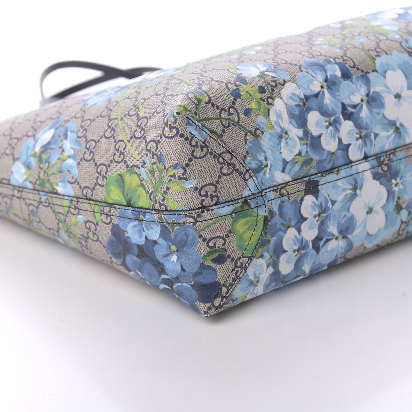 GG Supreme Monogram Blooms Medium Reversible Tote Beige Blue Navy
