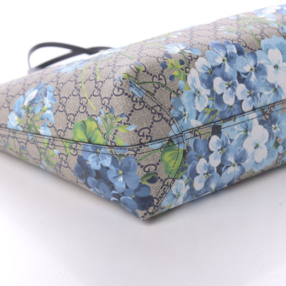 Gucci GG Supreme Monogram Blooms Medium Reversible Tote Beige Blue Navy 6 of 17